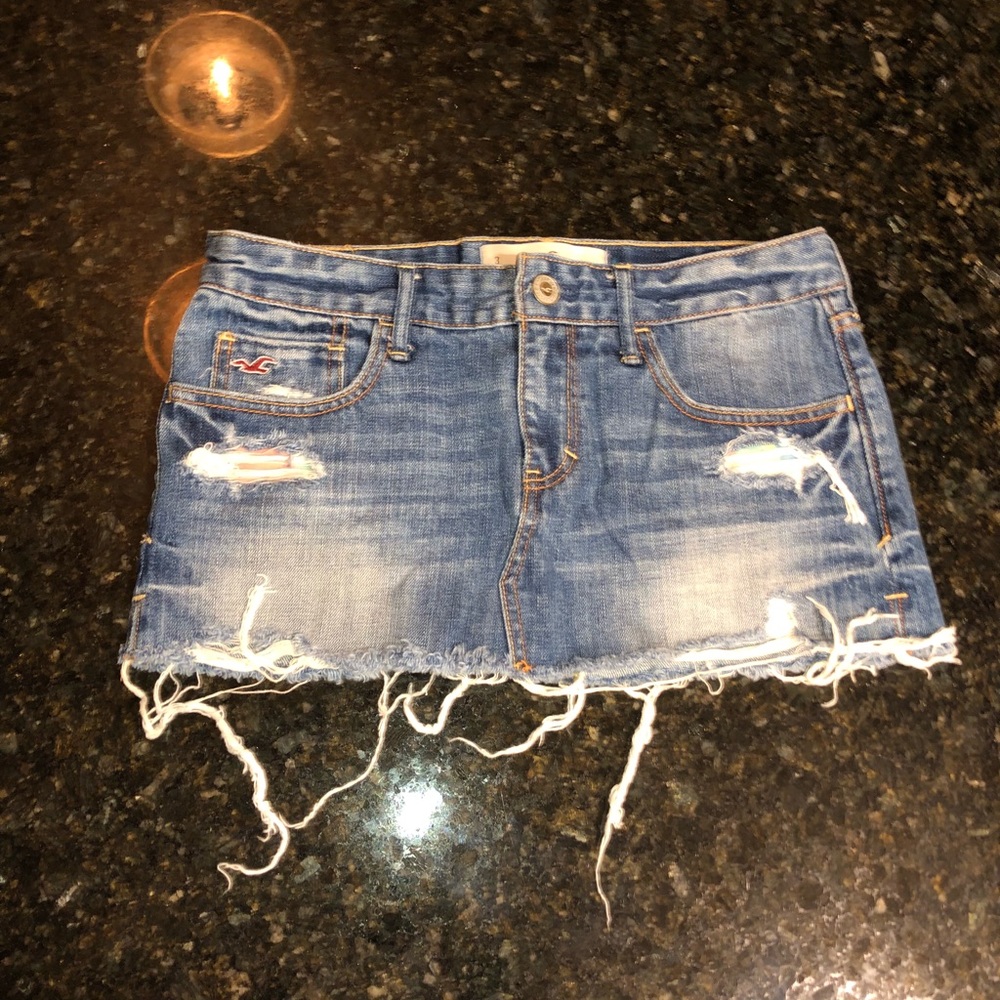 Hollister jean mini skirt